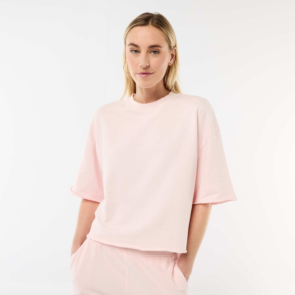 T-shirt manches 3/4 en French Terry ROSE