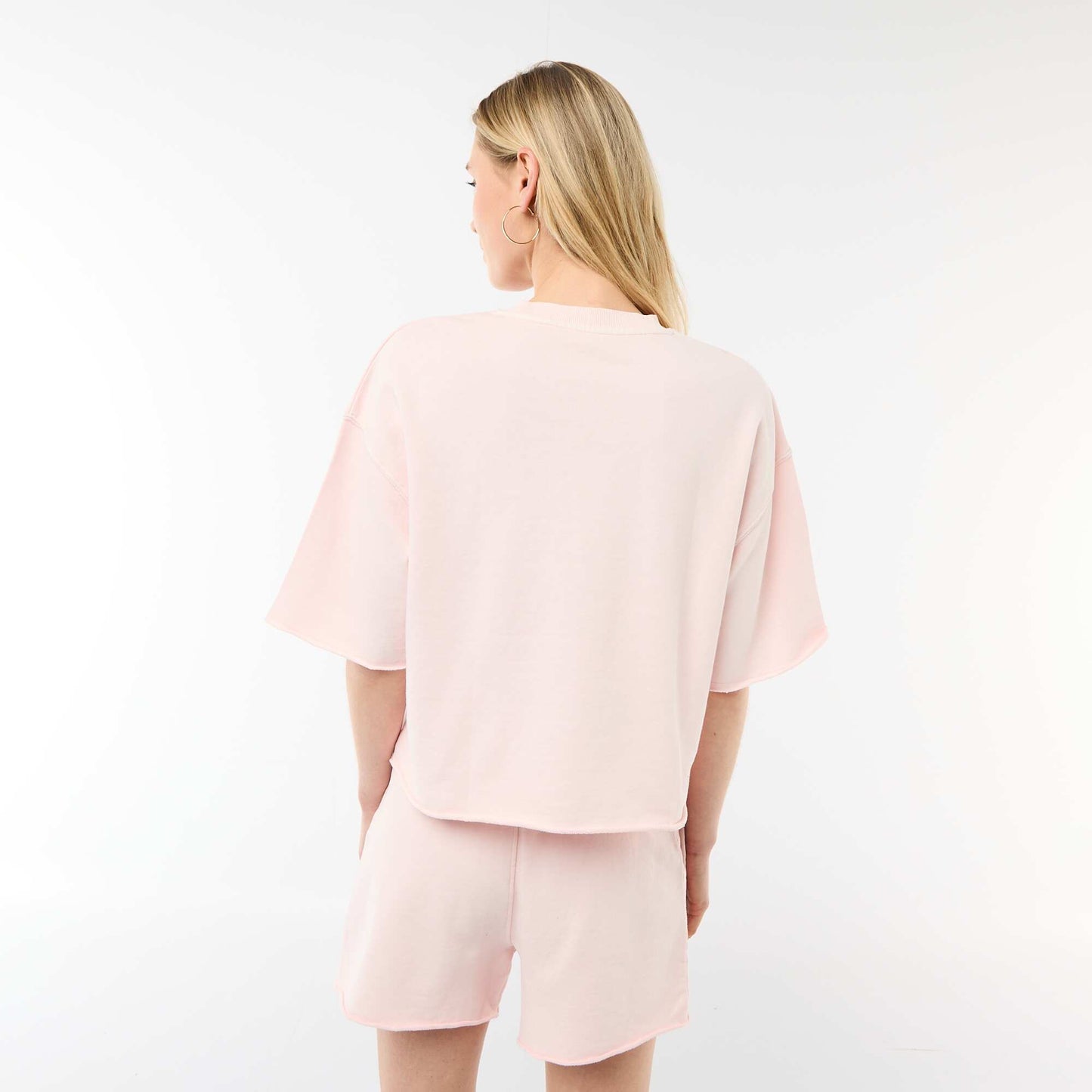 T-shirt manches 3/4 en French Terry ROSE