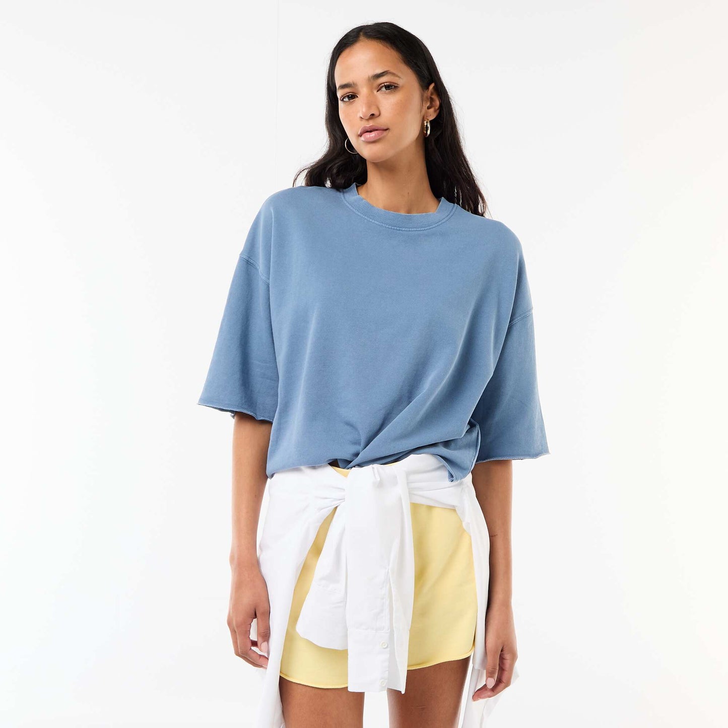 T-shirt manches 3/4 en French Terry BLEU