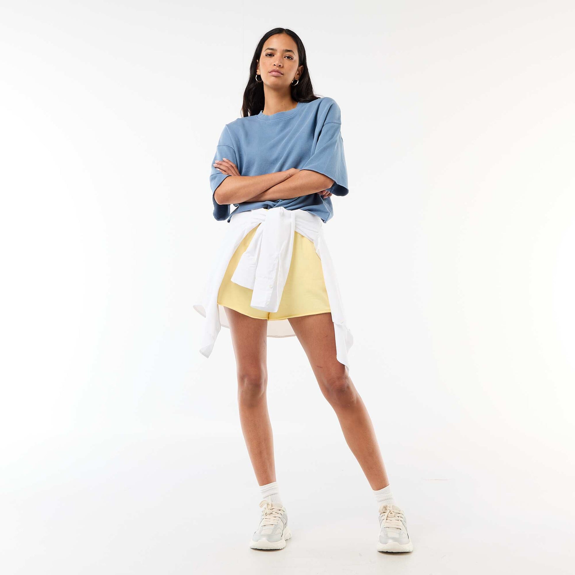 T-shirt manches 3/4 en French Terry BLEU