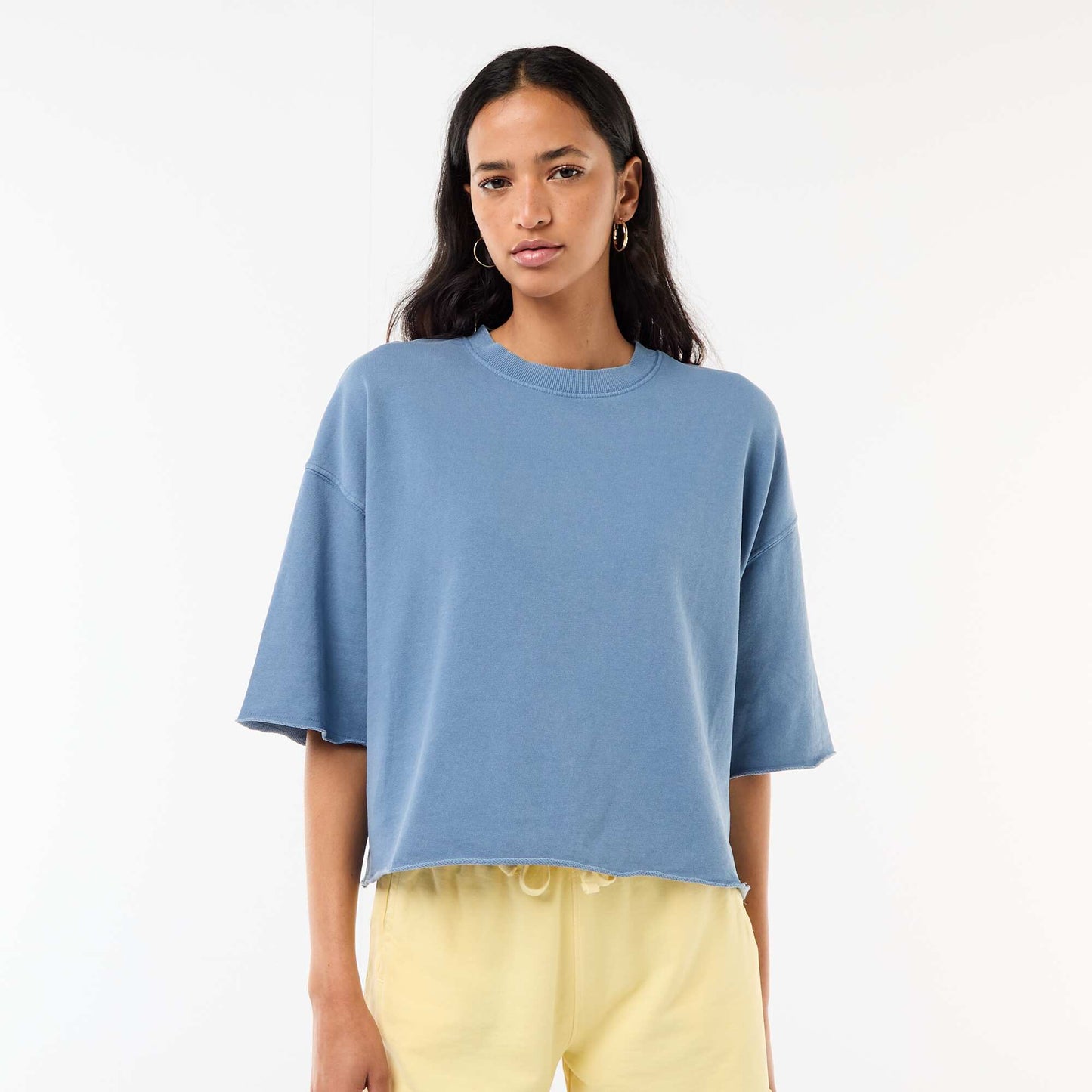 T-shirt manches 3/4 en French Terry BLEU