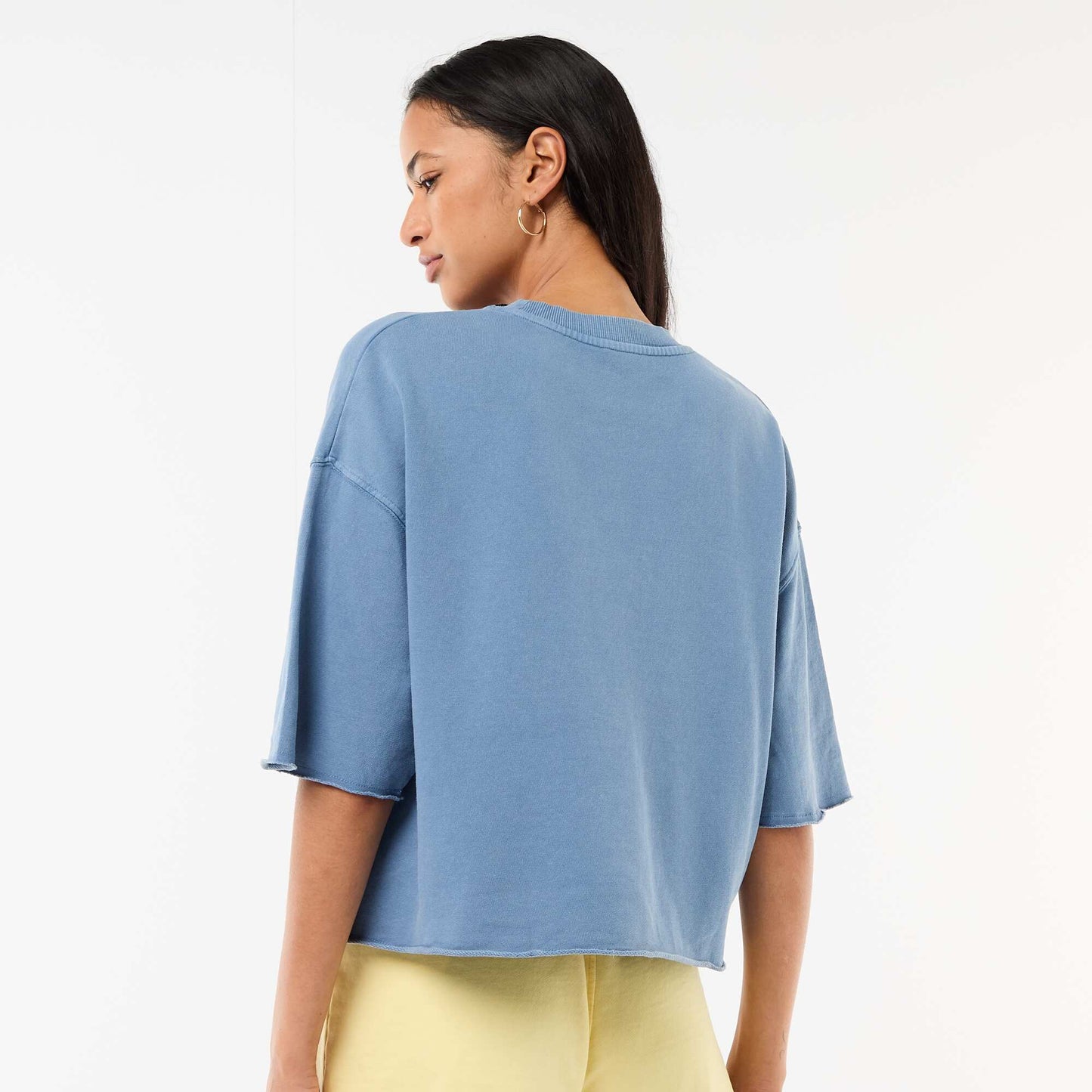 T-shirt manches 3/4 en French Terry BLEU