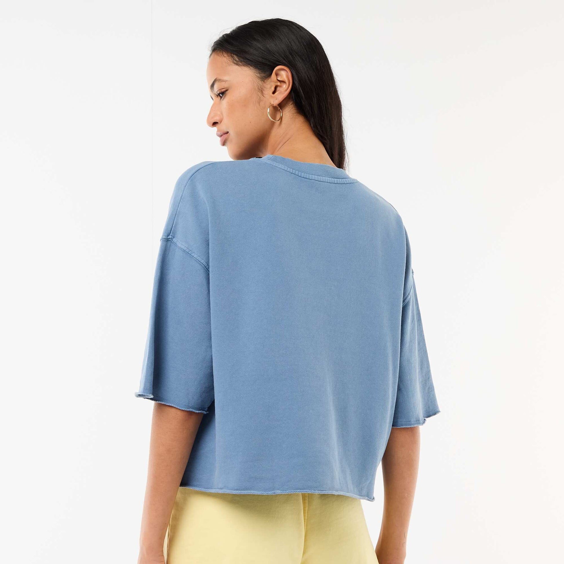 T-shirt manches 3/4 en French Terry BLEU