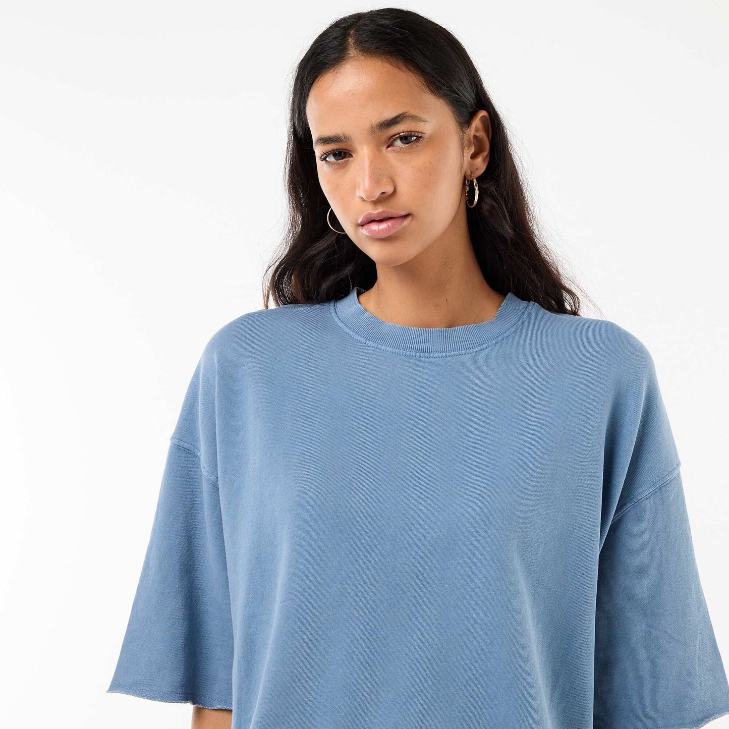 T-shirt manches 3/4 en French Terry BLEU