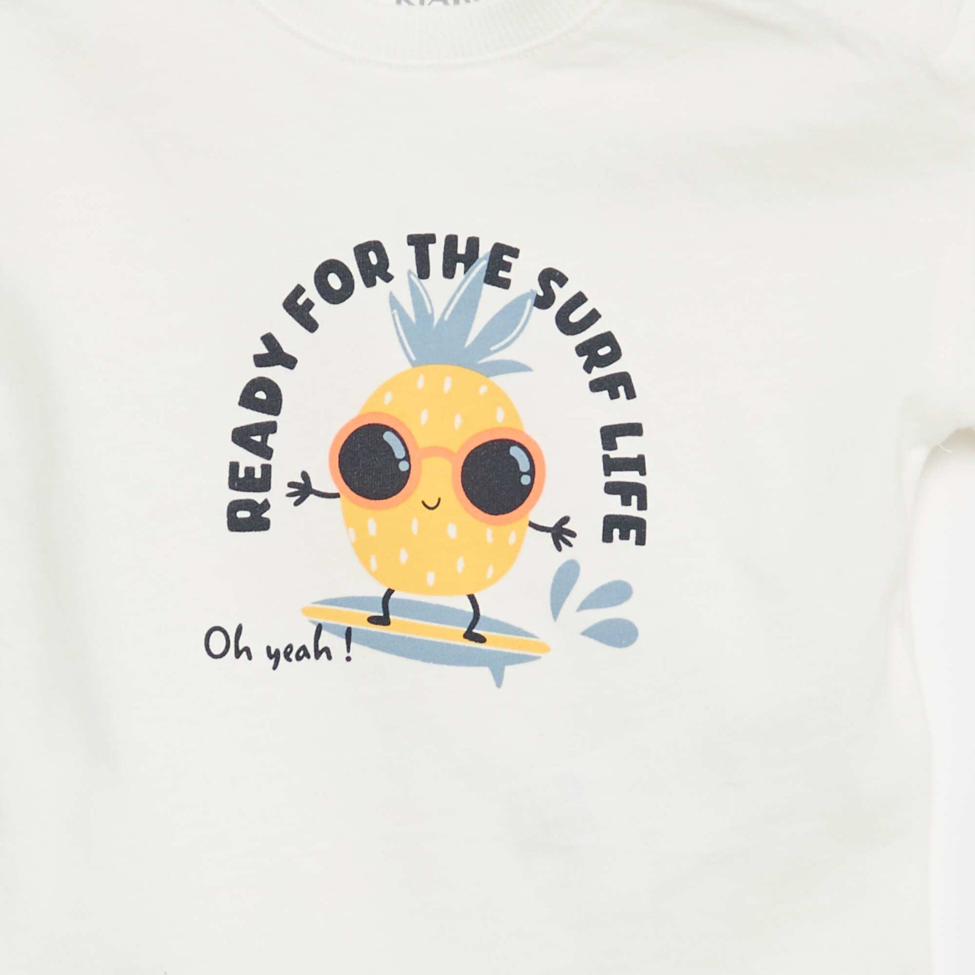 Ensemble 2 pièces en coton  T-shirt + short BLANC