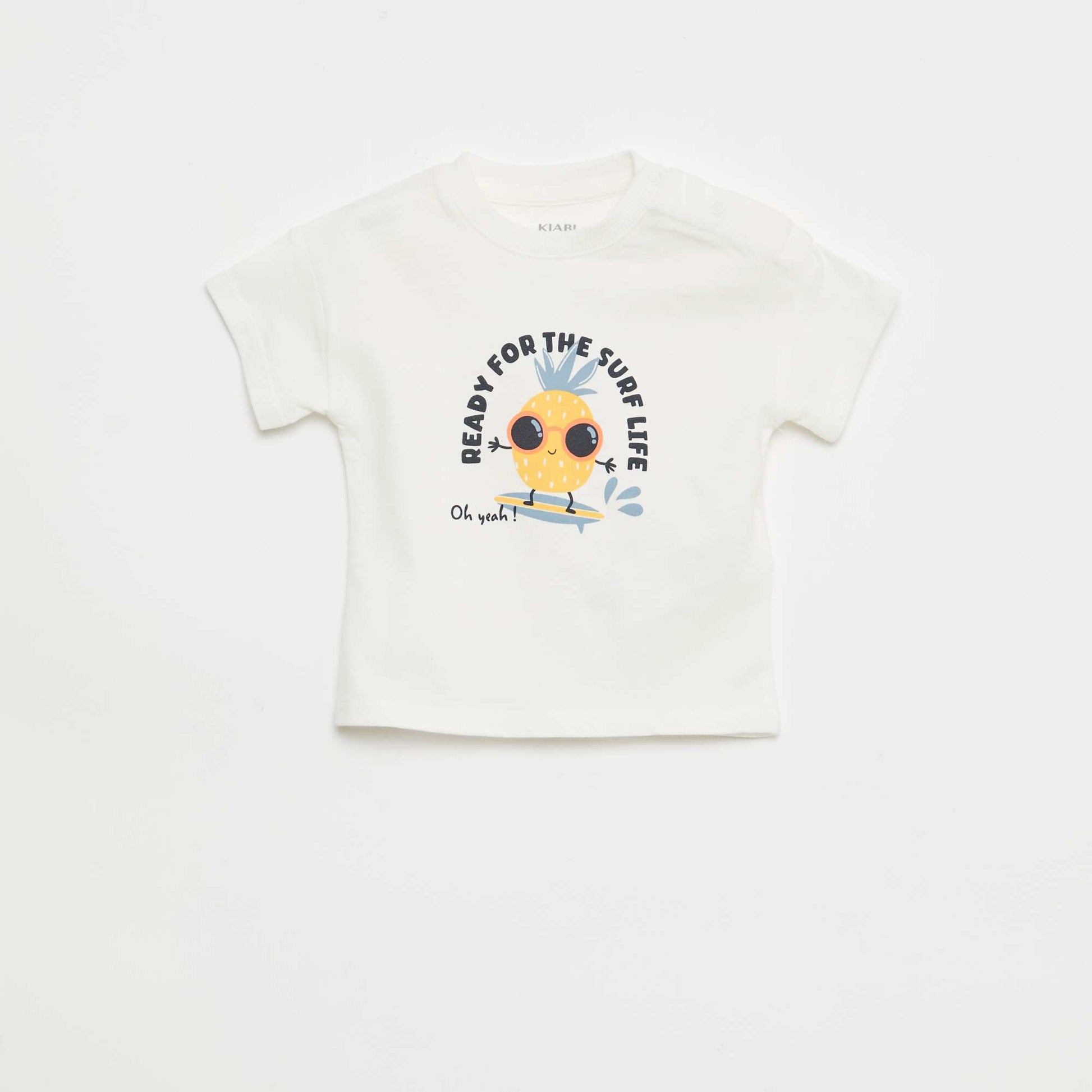 Ensemble 2 pièces en coton  T-shirt + short BLANC