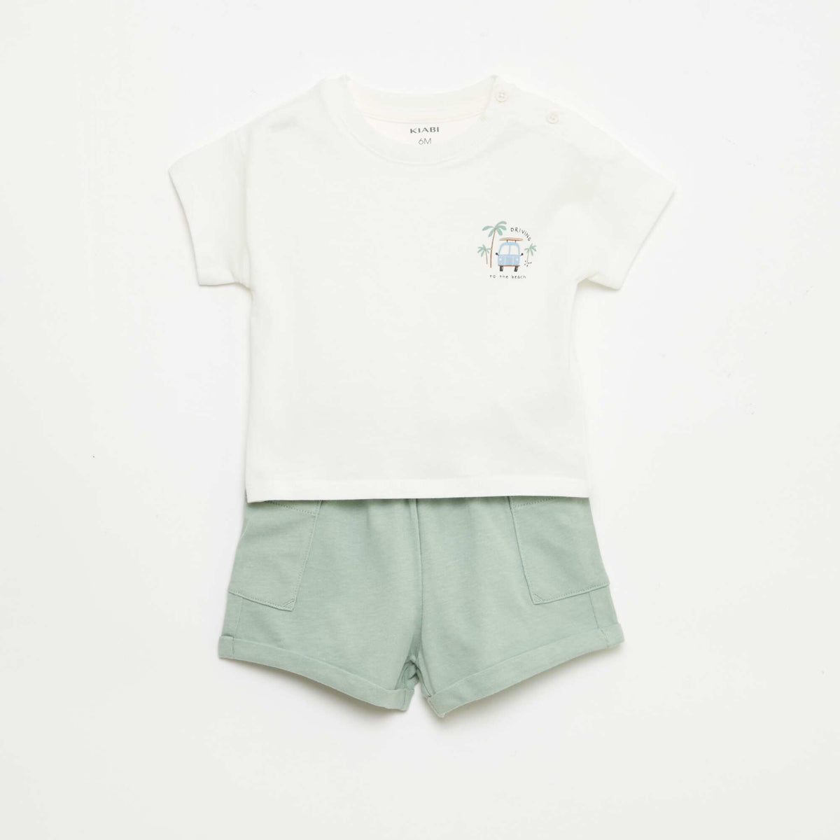 Ensemble 2 pièces short + T-shirt BLANC