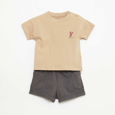 Ensemble 2 pièces short + T-shirt BEIGE