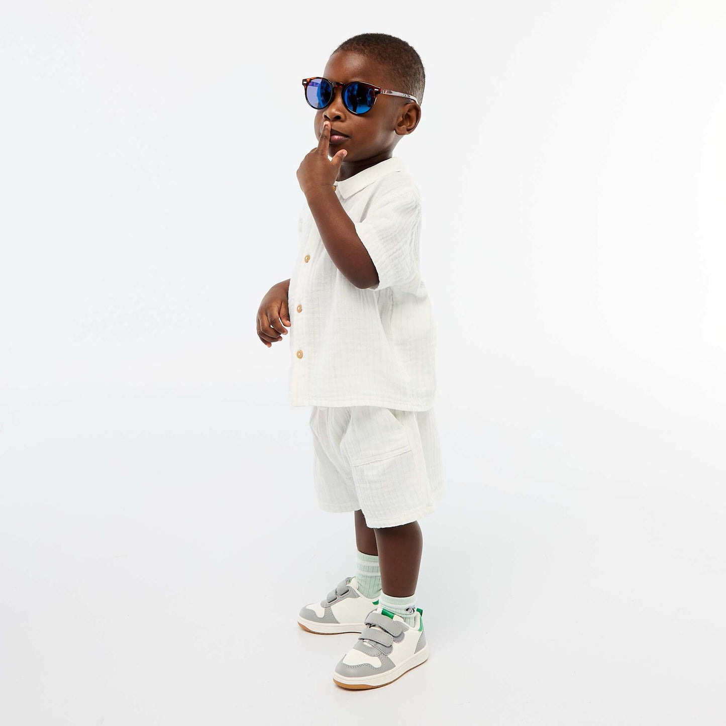 Ensemble deux pièces chemise + short BLANC