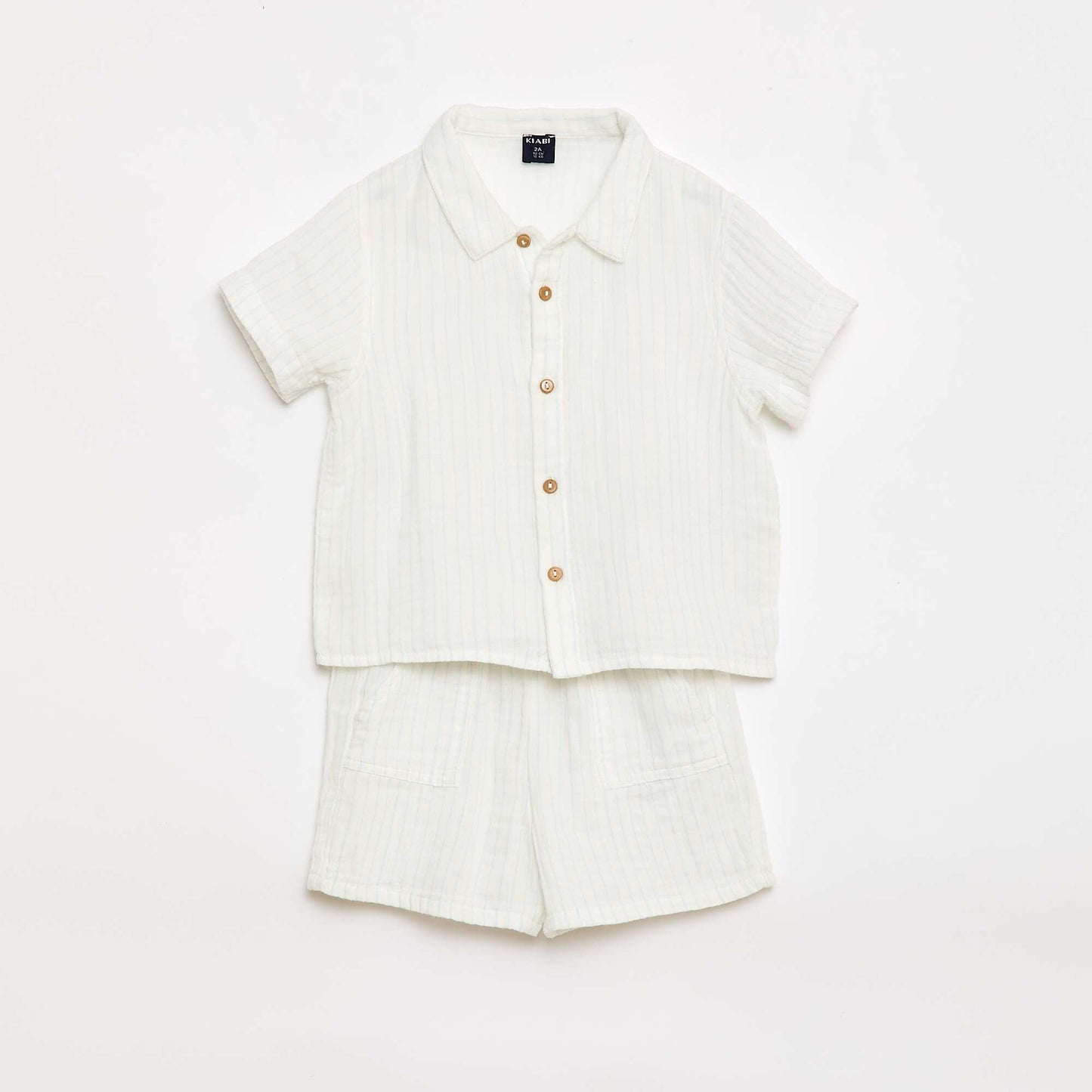 Ensemble deux pièces chemise + short BLANC