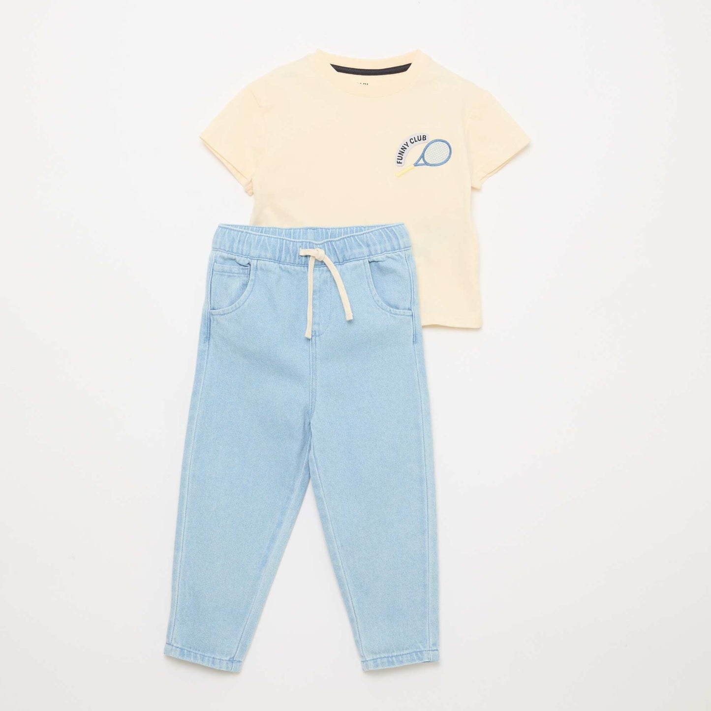 Ensemble t-shirt + pantalon en denim - 2 pièces BLEU