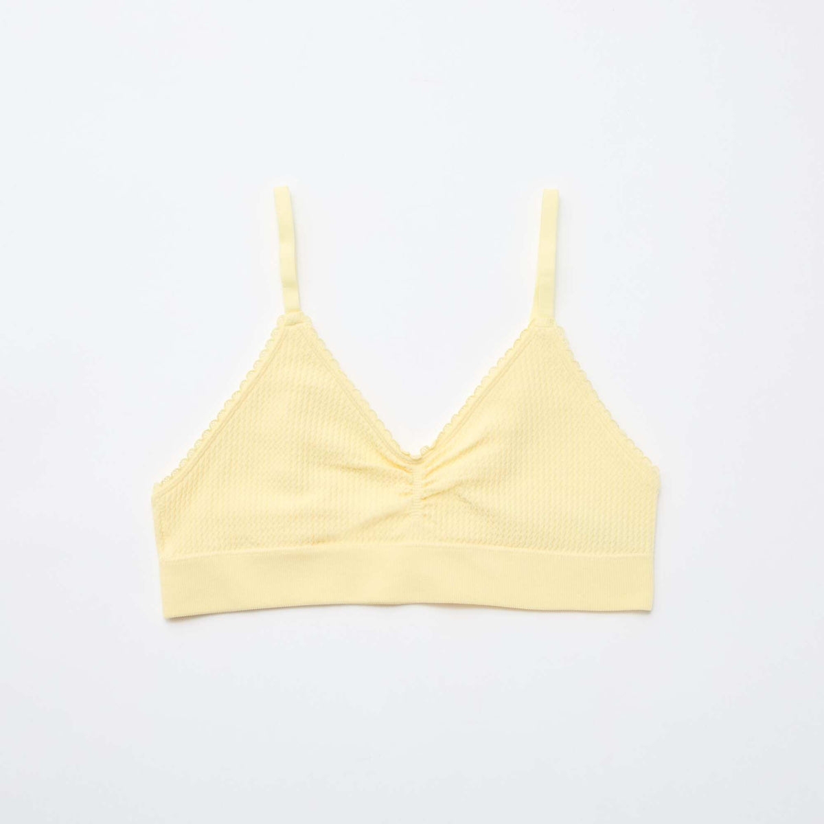 Lot de 2 brassières en maille reliefée BLANC/JAUNE