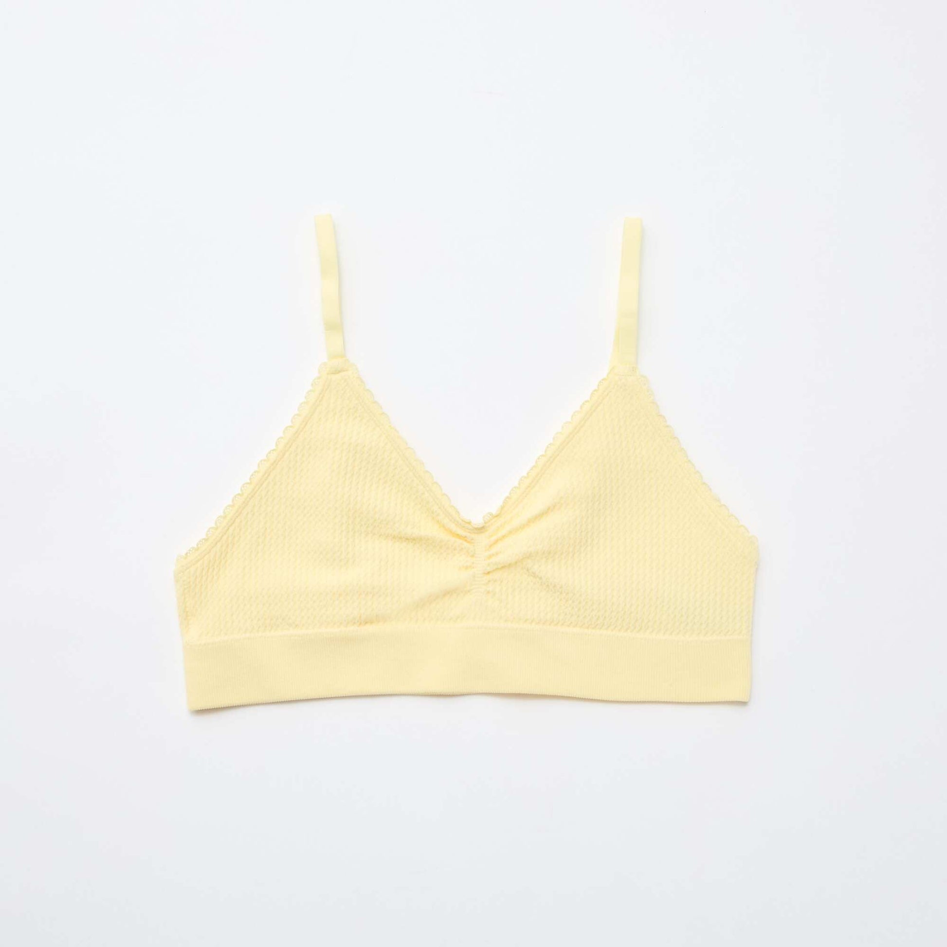 Lot de 2 brassières en maille reliefée BLANC/JAUNE