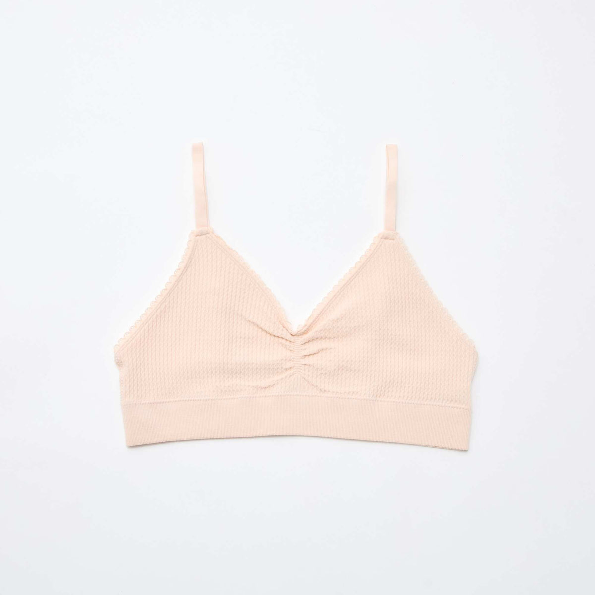 Lot de 2 brassières en maille reliefée VERT/ROSE