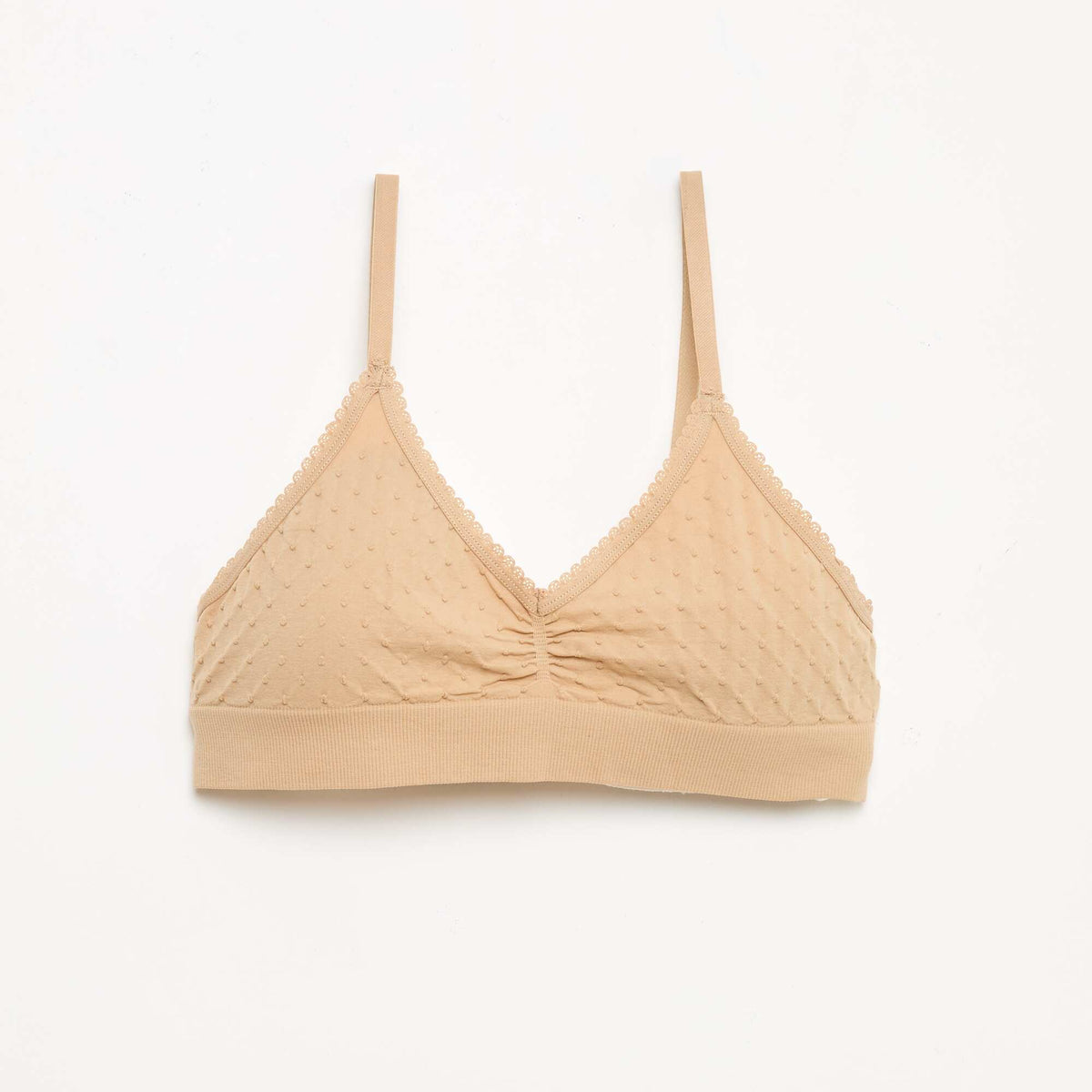 Lot 2 brassières en maille matelassée MARRON/ROSE