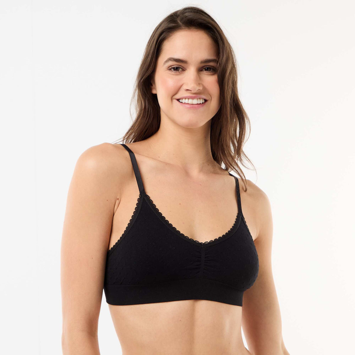 Lot 2 brassières en maille matelassée BLANC/NOIR