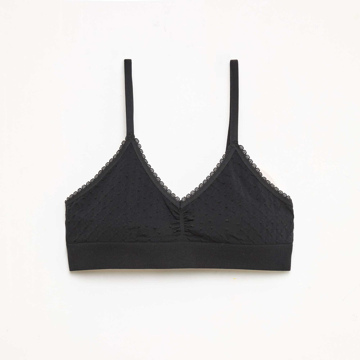 Lot 2 brassières en maille matelassée BLANC/NOIR