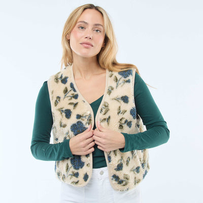 Gilet en sherpa sans manches BEIGE