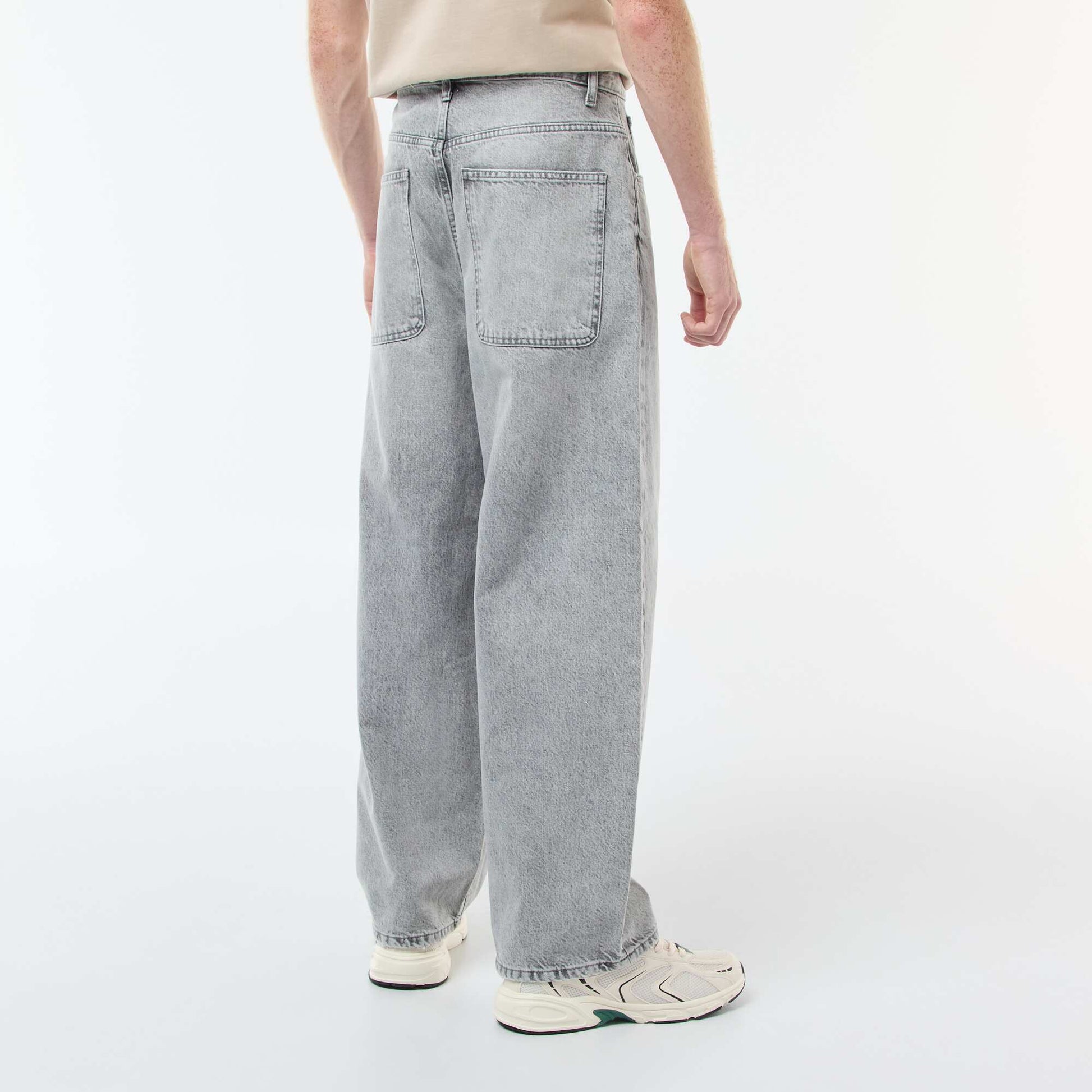 Baggy denim fit en coton GRIS