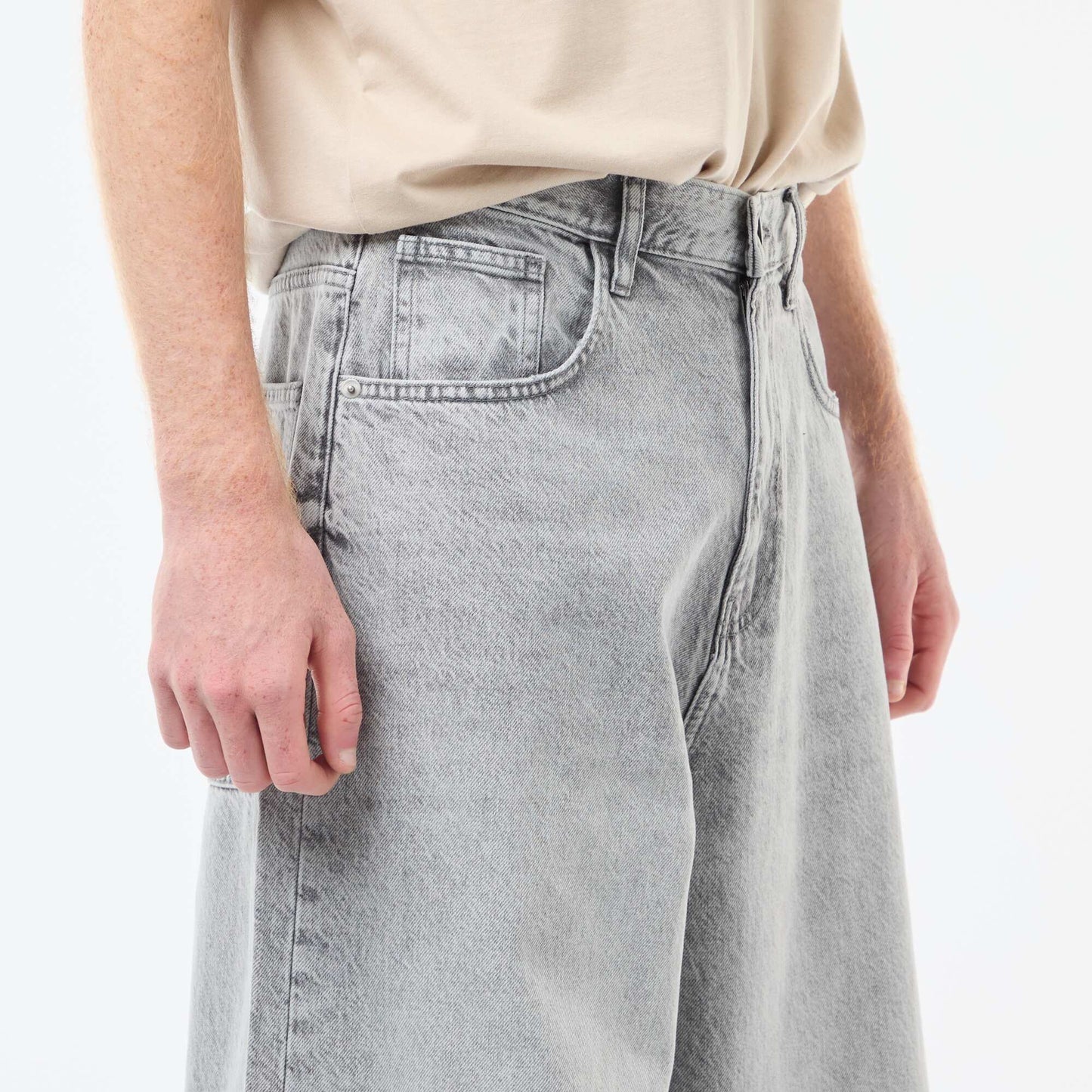 Baggy denim fit en coton GRIS