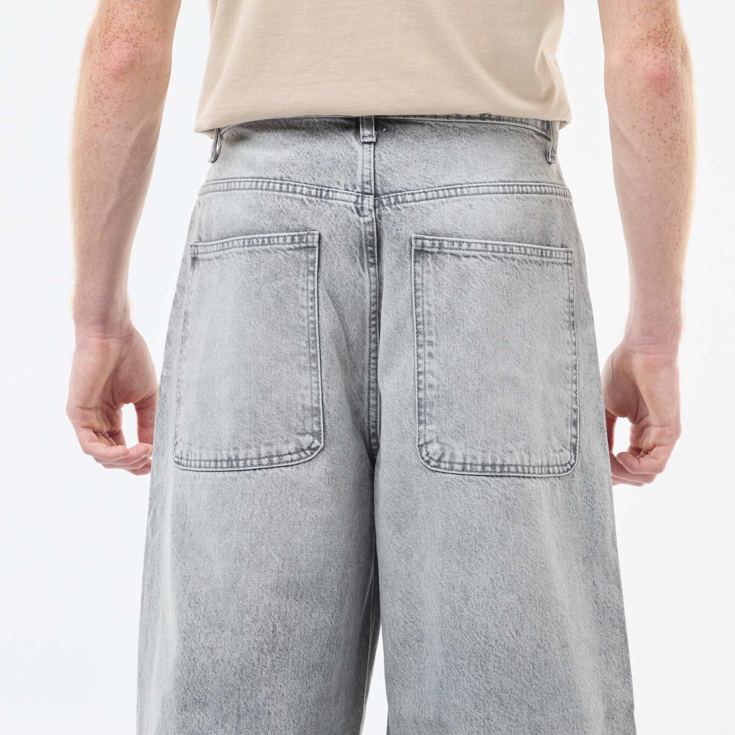 Baggy denim fit en coton GRIS