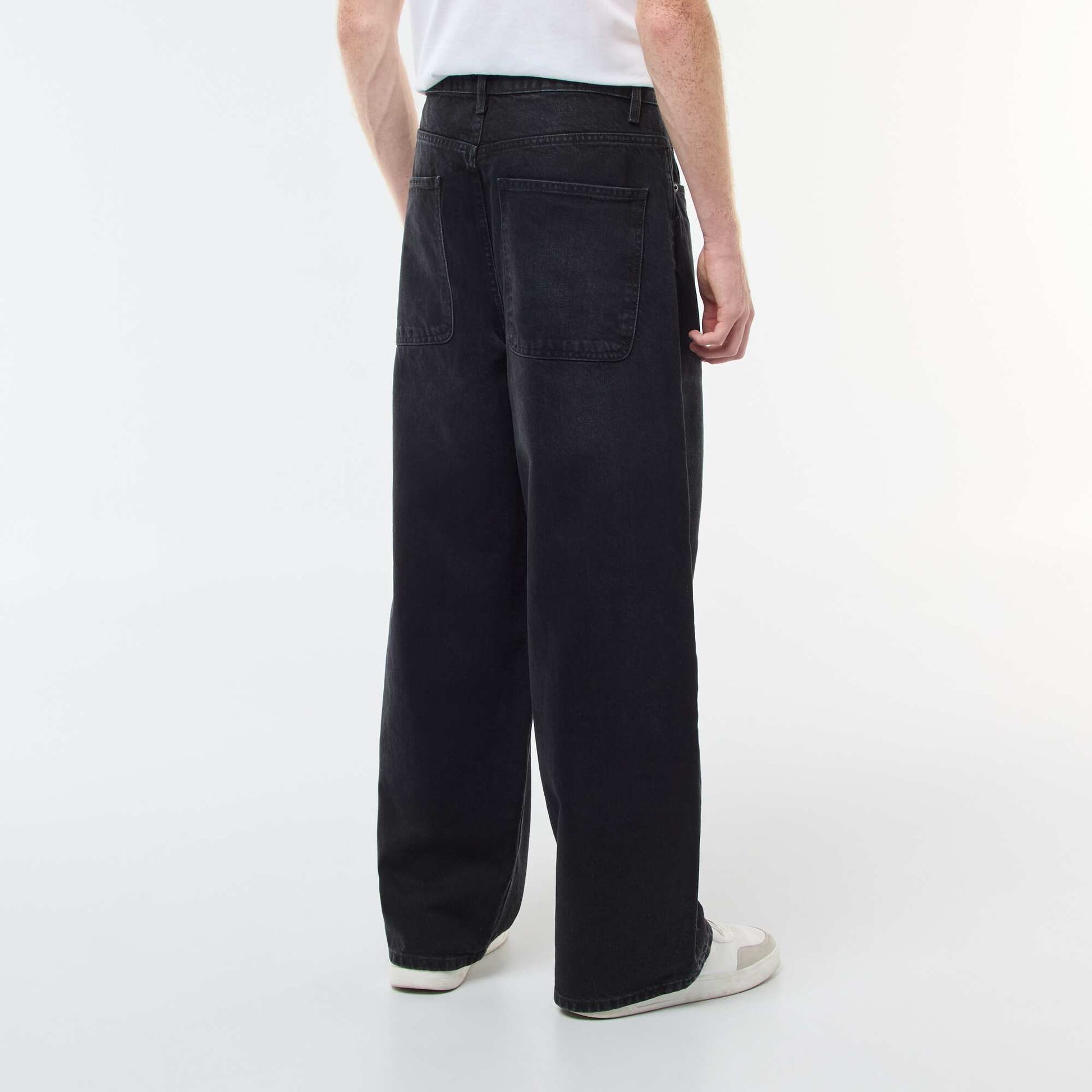 Baggy denim fit en coton NOIR