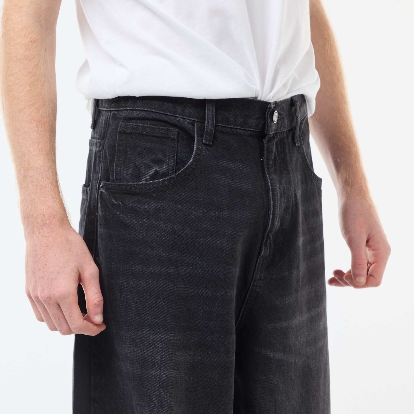 Baggy denim fit en coton NOIR