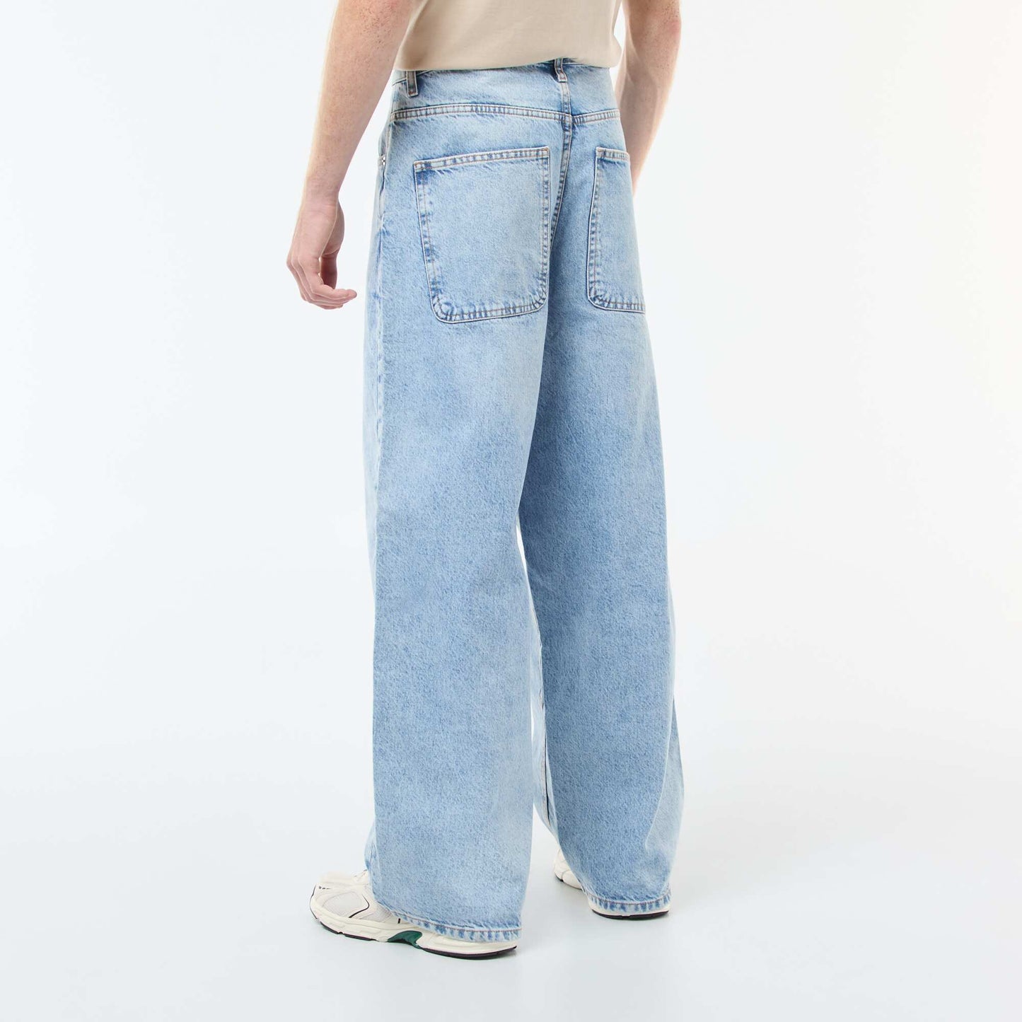 Baggy denim fit en coton BLEU