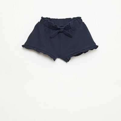 Short volanté avec nœud à la taille BLEU