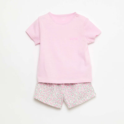 Ensemble T-shirt + short ROSE