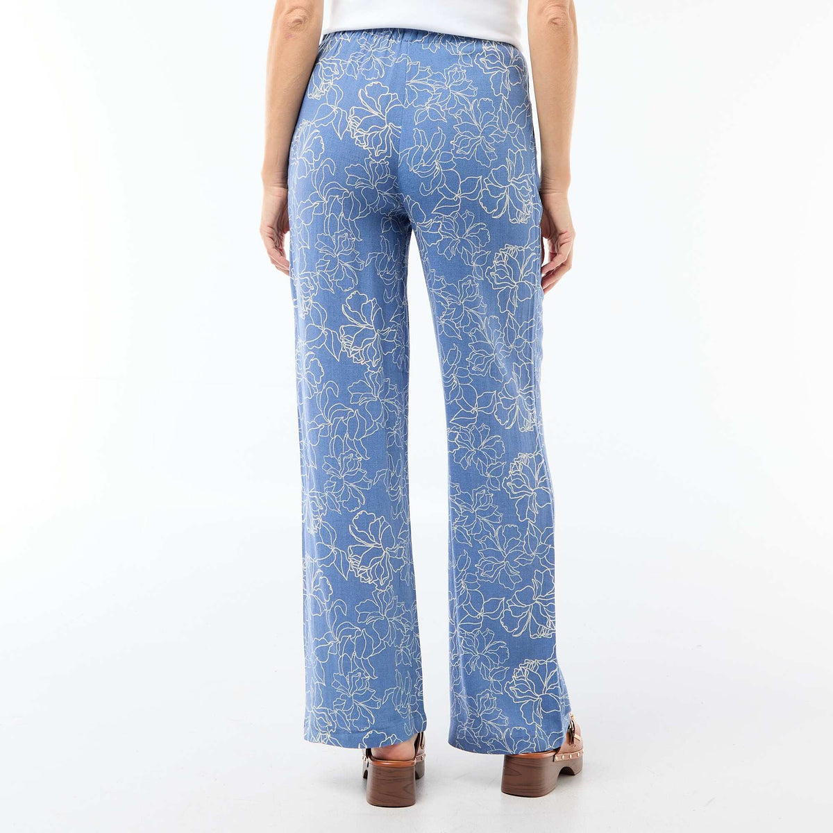 Pantalon en lin avec 2 poches BLEU