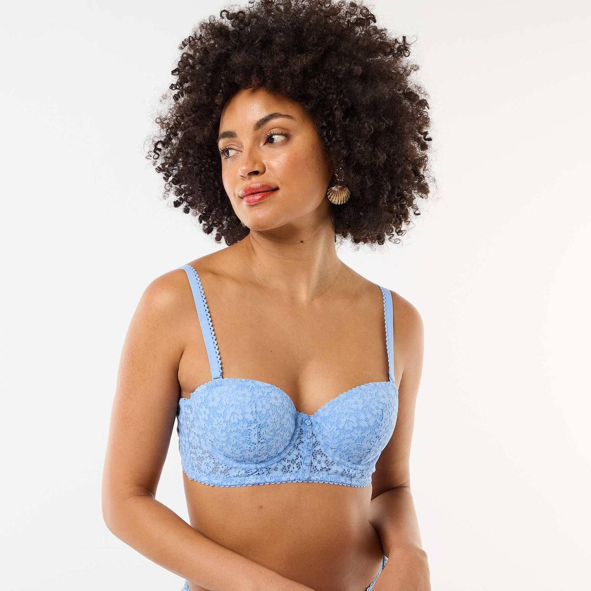 Soutien-gorge bustier en dentelle BLEU