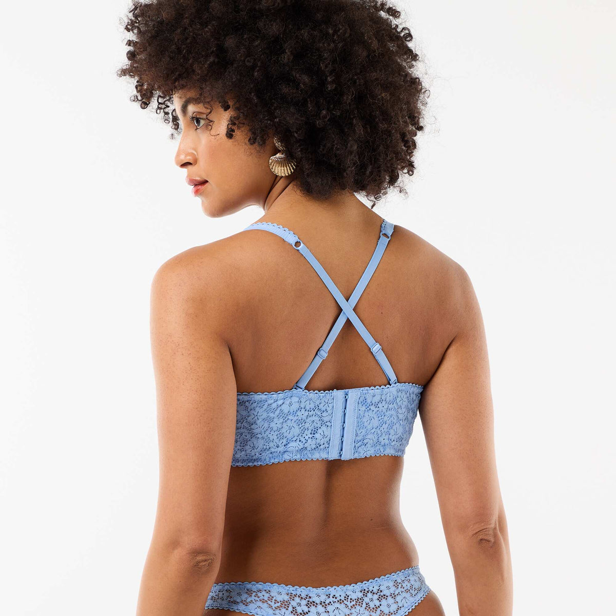 Soutien-gorge bustier en dentelle BLEU