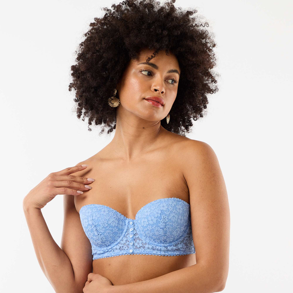 Soutien-gorge bustier en dentelle BLEU