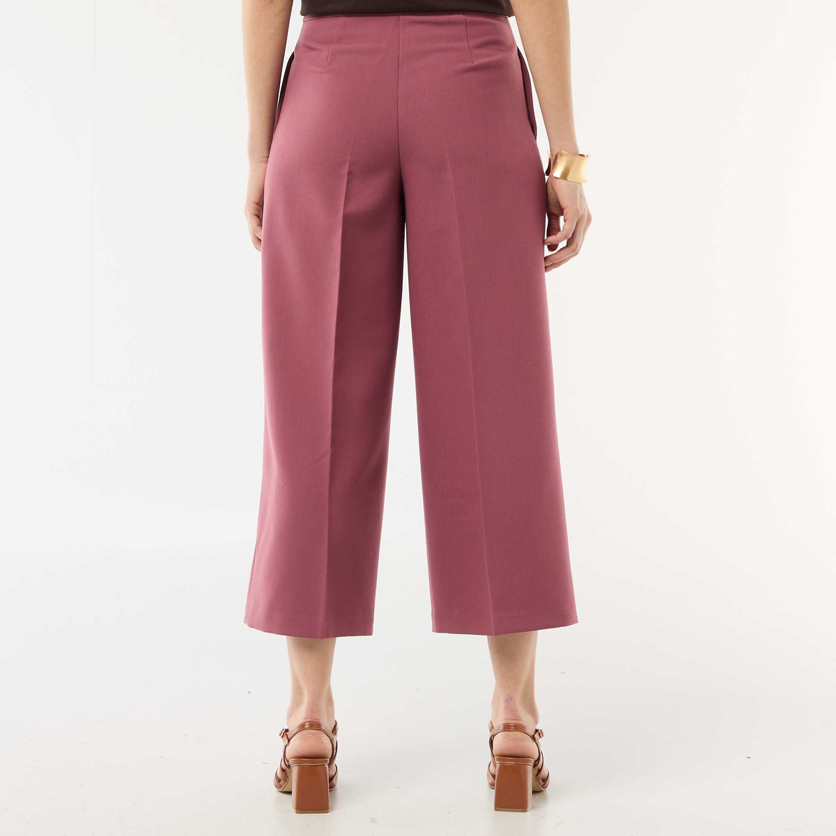 Pantalon slim femme en chaîne et trame ROUGE