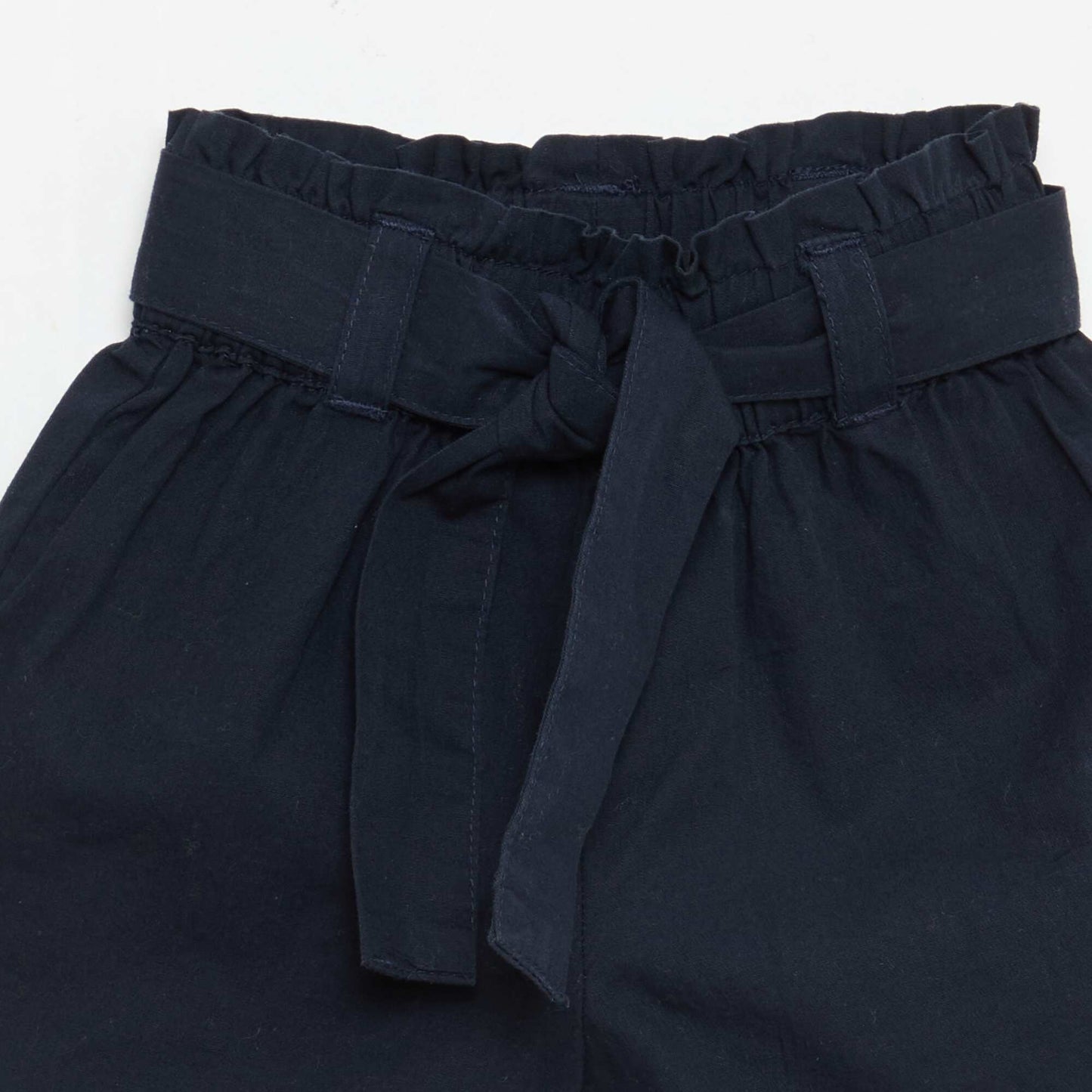 Short en popeline avec ceinture à nouer BLEU