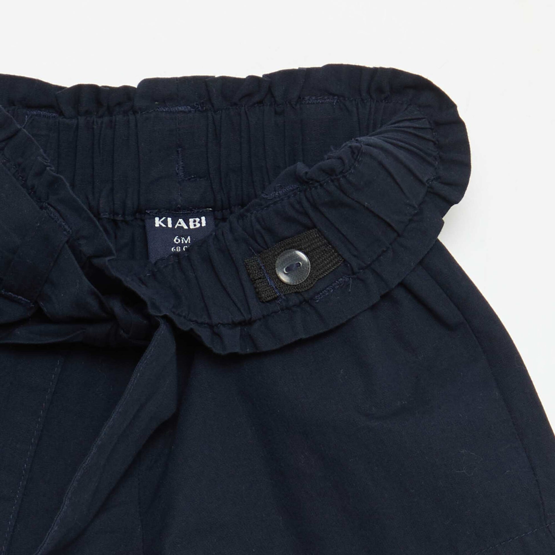 Short en popeline avec ceinture à nouer BLEU