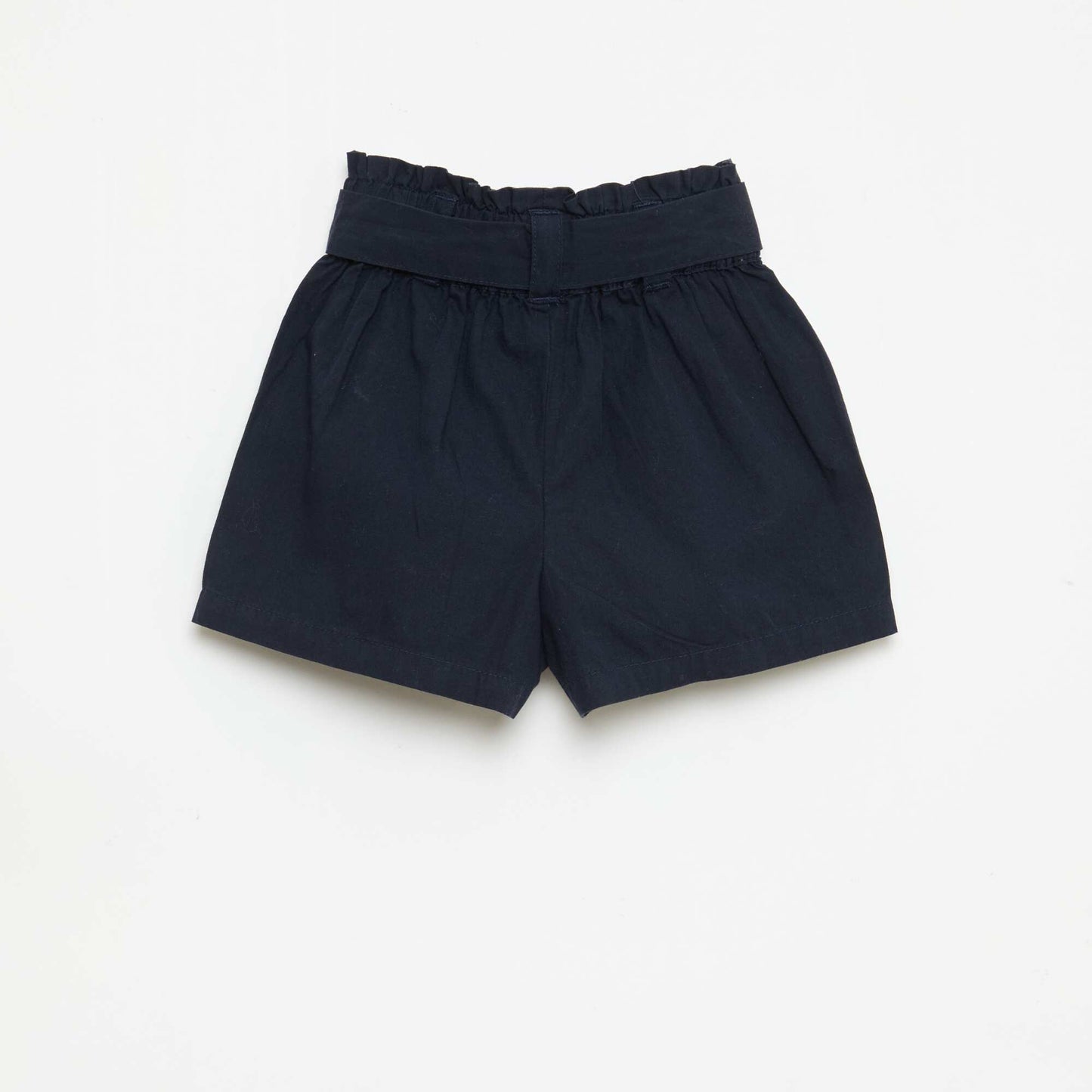 Short en popeline avec ceinture à nouer BLEU