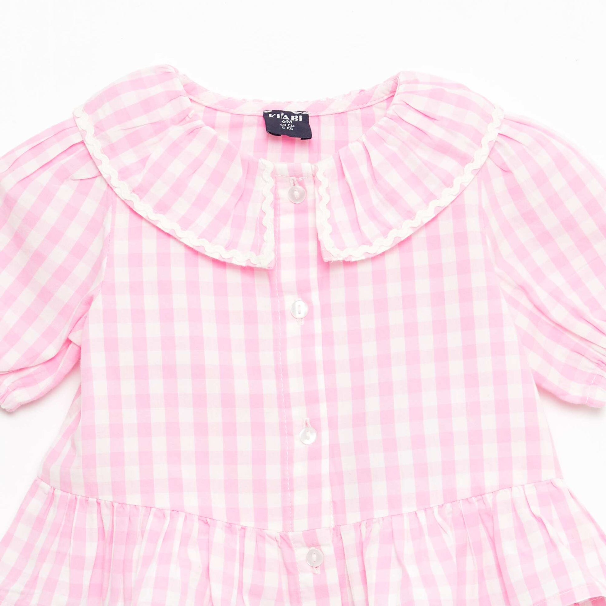 Blouse col Claudine avec volants ROSE