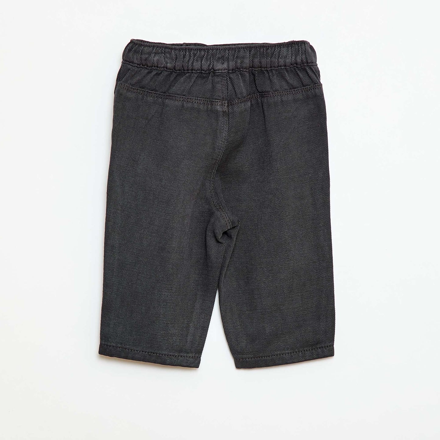 Pantalon uni en matière douce avec coupe relax fit NOIR