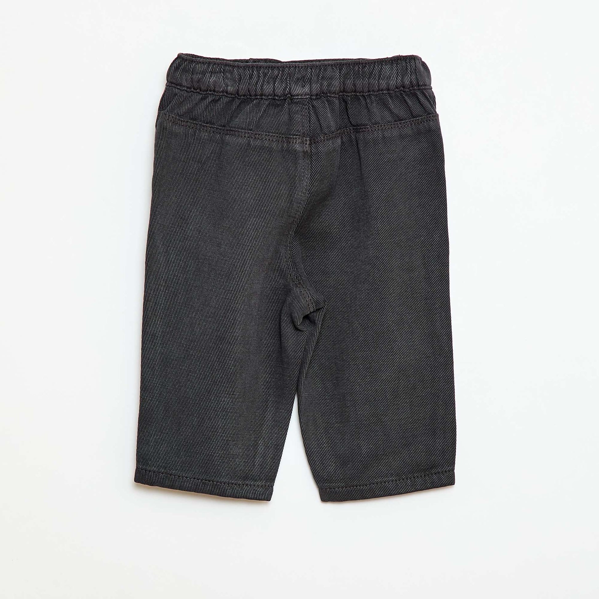 Pantalon uni en matière douce avec coupe relax fit NOIR
