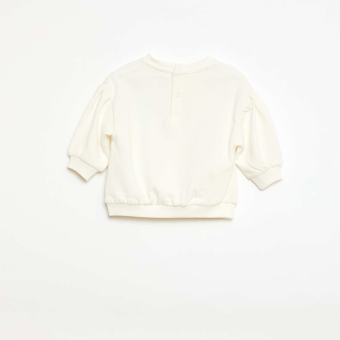 Sweat-shirt en coton avec animation sur le devant BLANC