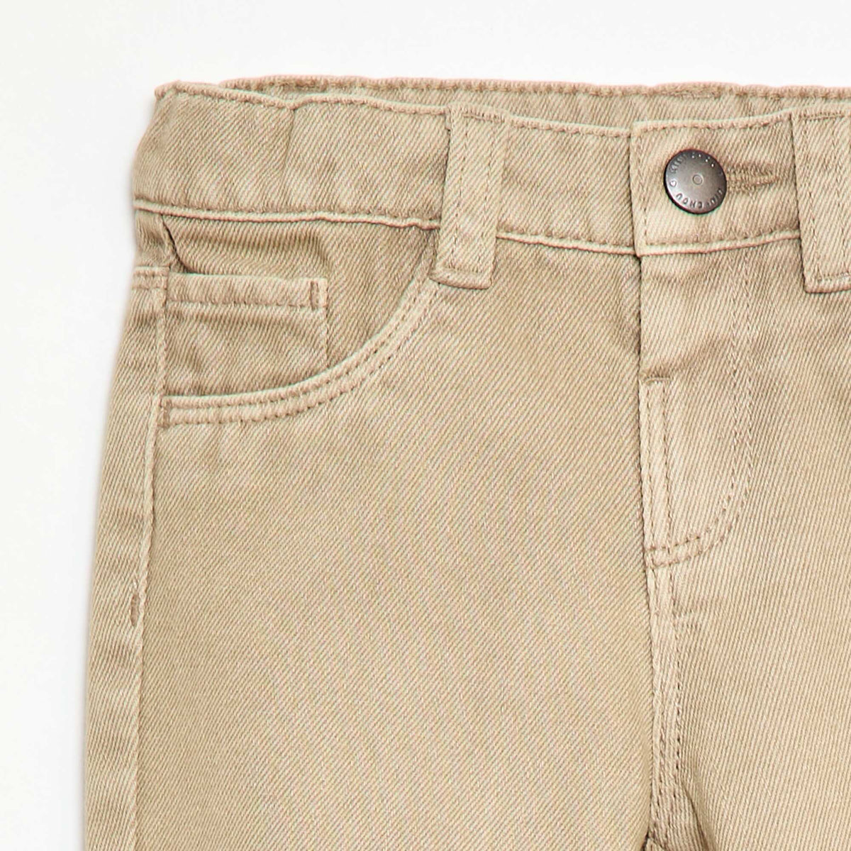 Pantalon paperbag en twill de coton BEIGE