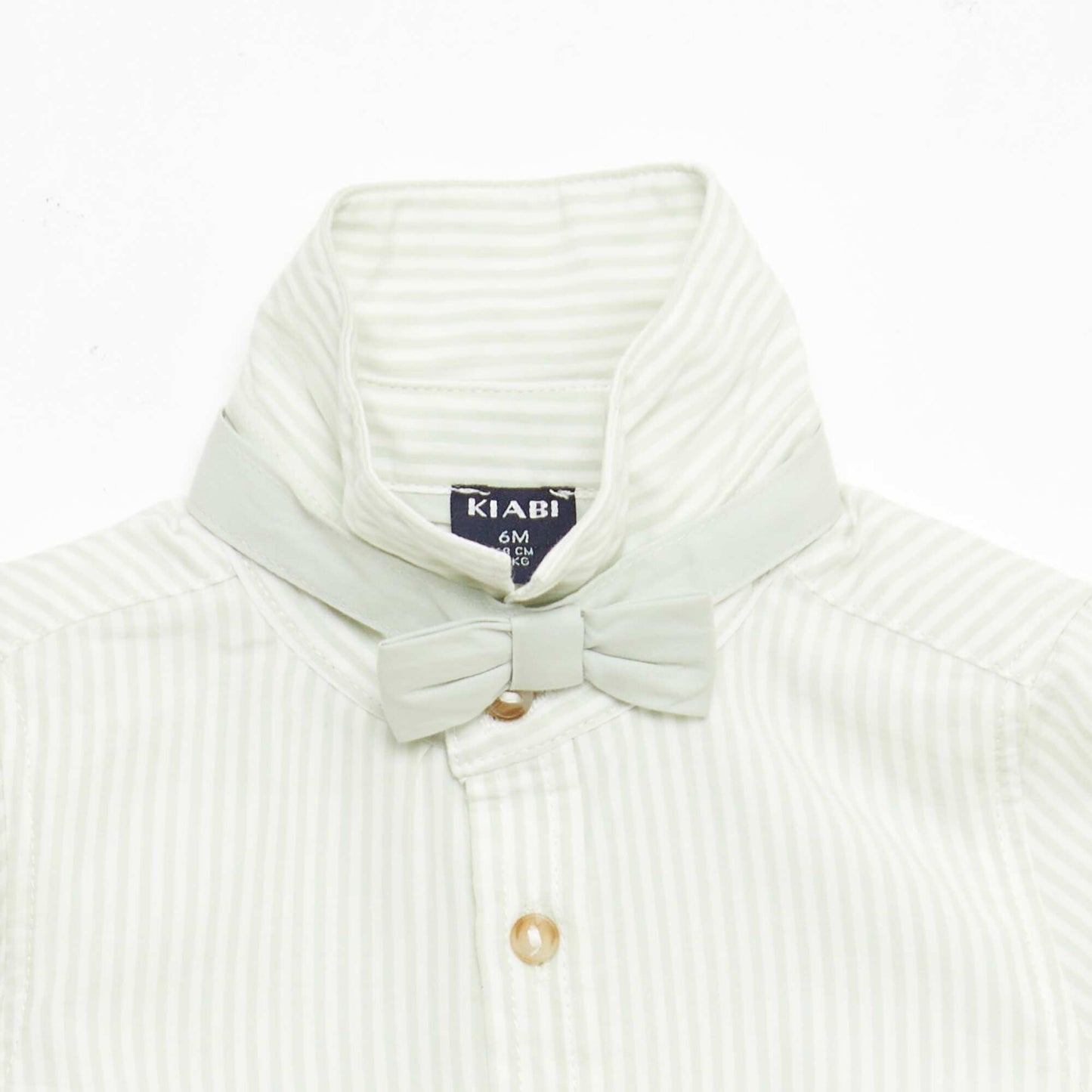 Chemise en coton avec nœud papillon amovible BLANC