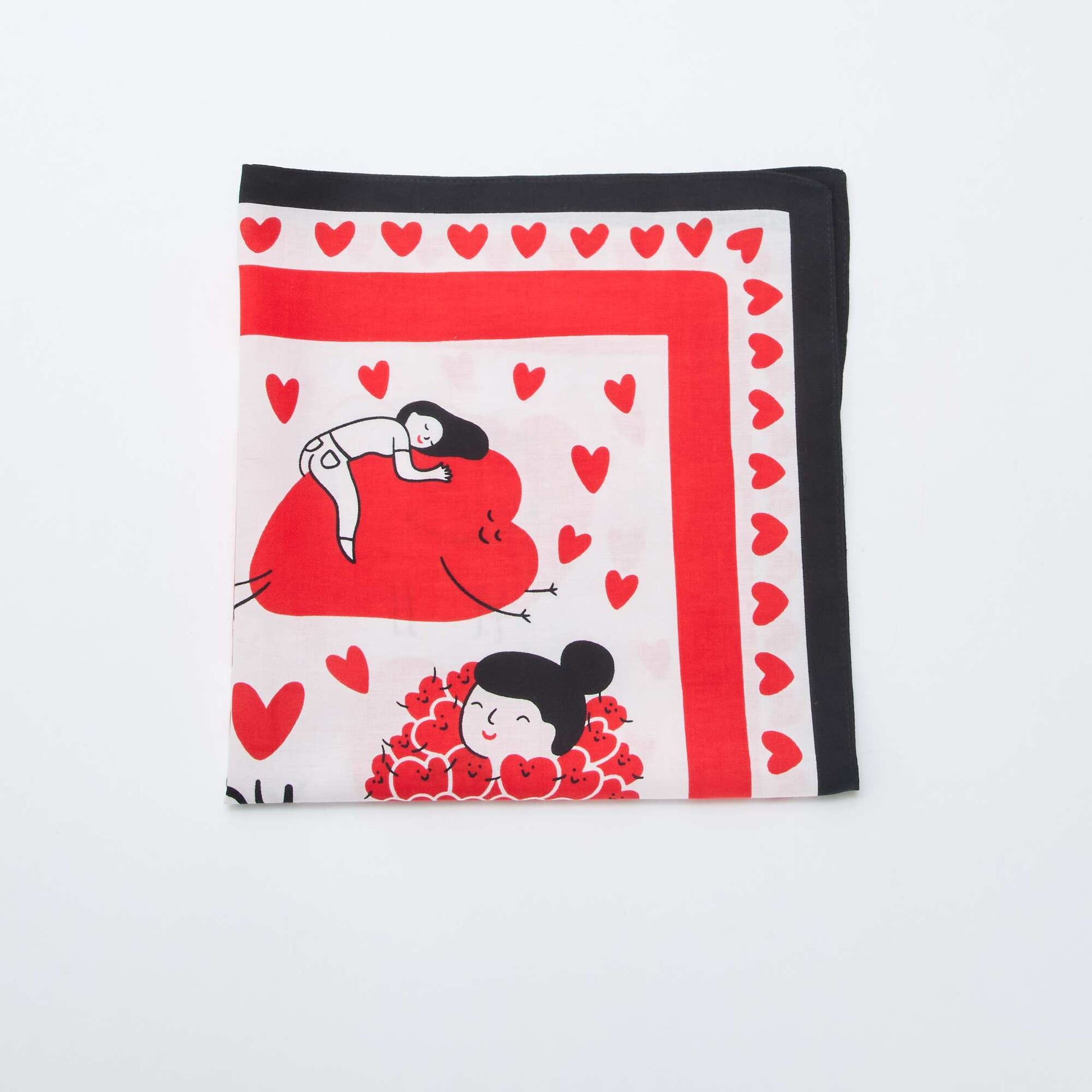 Foulard (65x65 cm) 'Agathe Sorlet x Kiabi' - Saint-Valentin BLANC