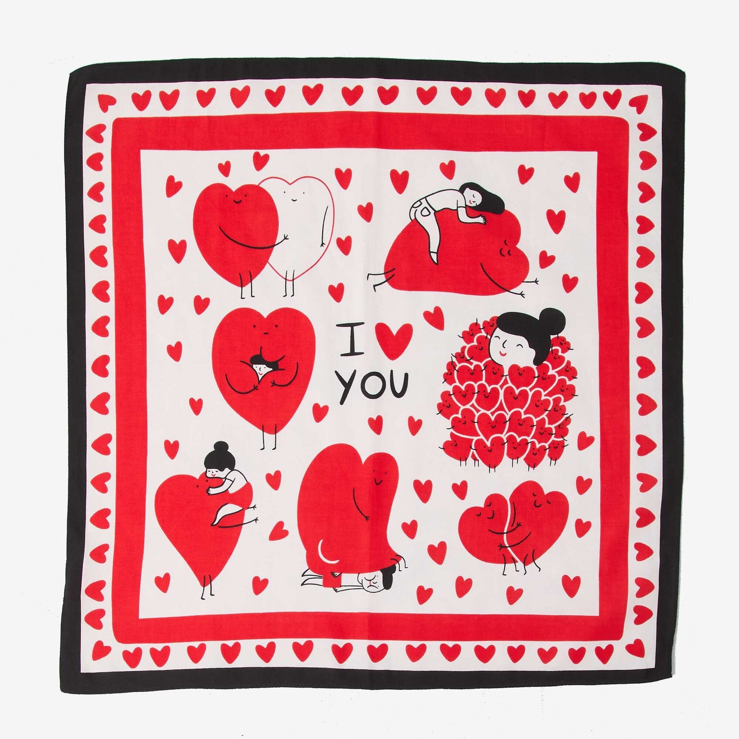 Foulard (65x65 cm) 'Agathe Sorlet x Kiabi' - Saint-Valentin BLANC