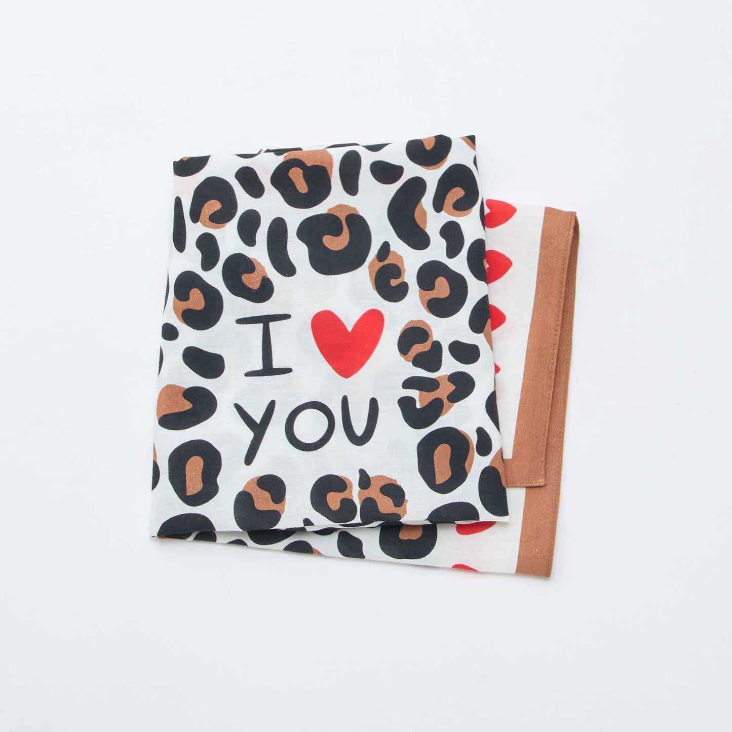 Foulard imprimé carré (65x65 cm)  'Agathe Sorlet x Kiabi' - Saint-Valentin BLANC