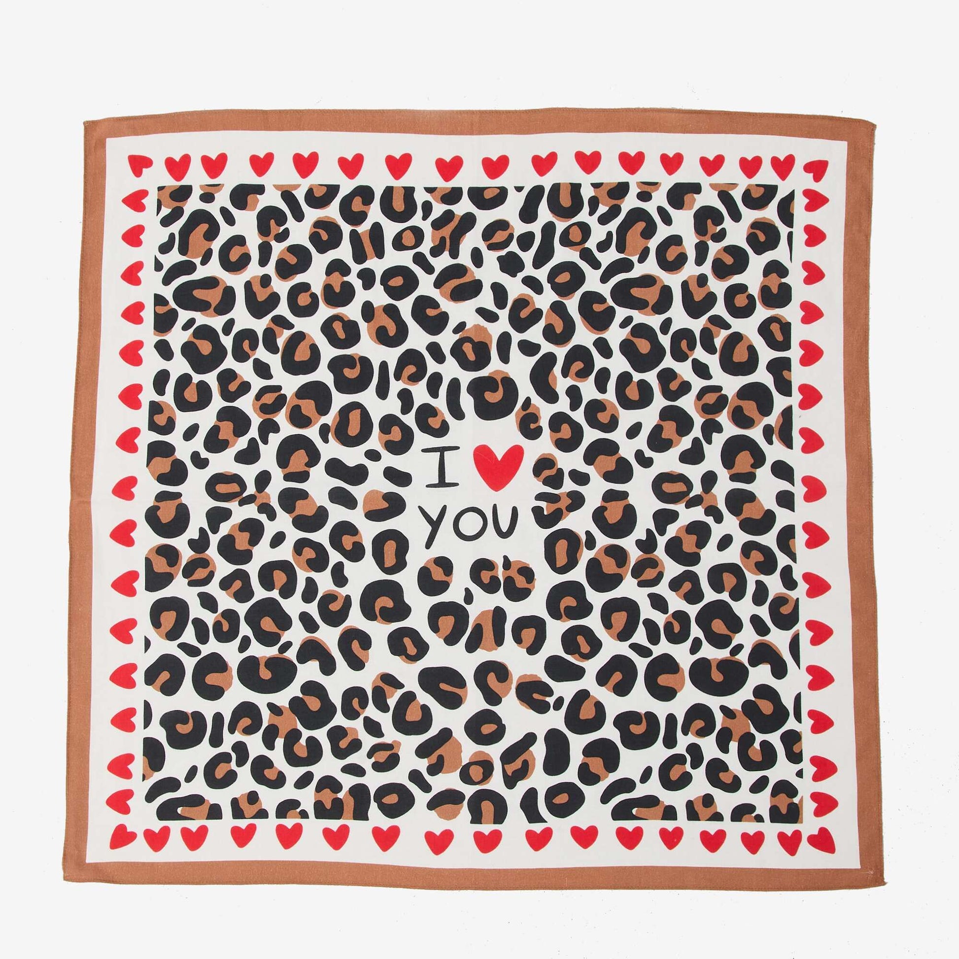 Foulard imprimé carré (65x65 cm)  'Agathe Sorlet x Kiabi' - Saint-Valentin BLANC