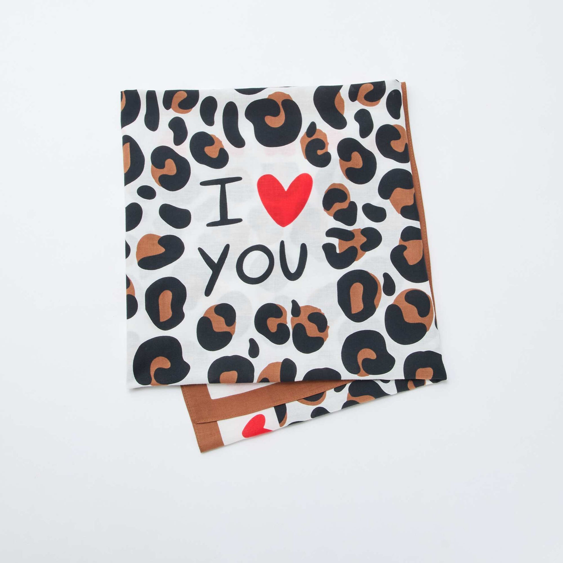 Foulard imprimé fantaisie (100x100 cm)  'Agathe Sorlet x Kiabi' - Saint-Valentin BLANC