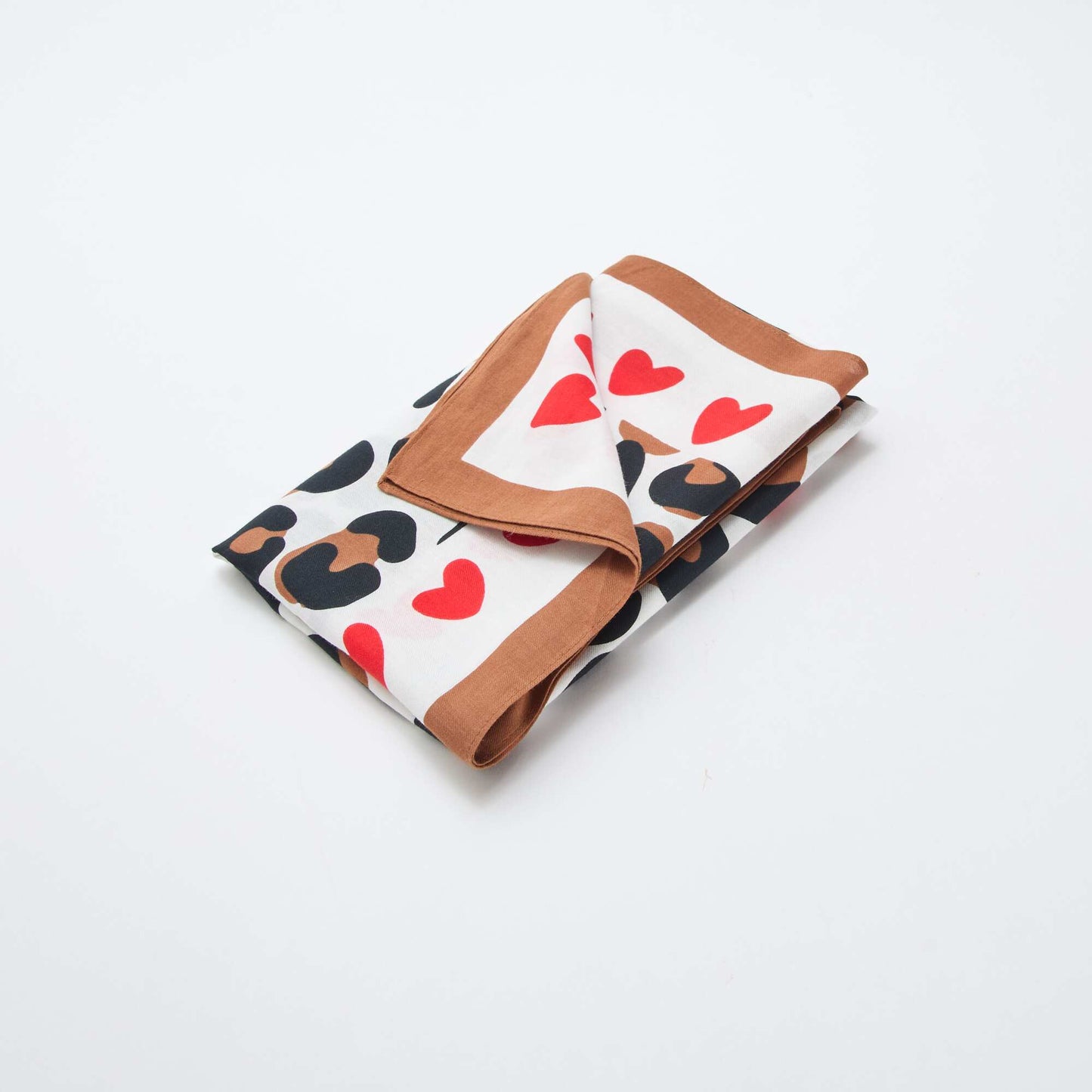 Foulard imprimé fantaisie (100x100 cm)  'Agathe Sorlet x Kiabi' - Saint-Valentin BLANC